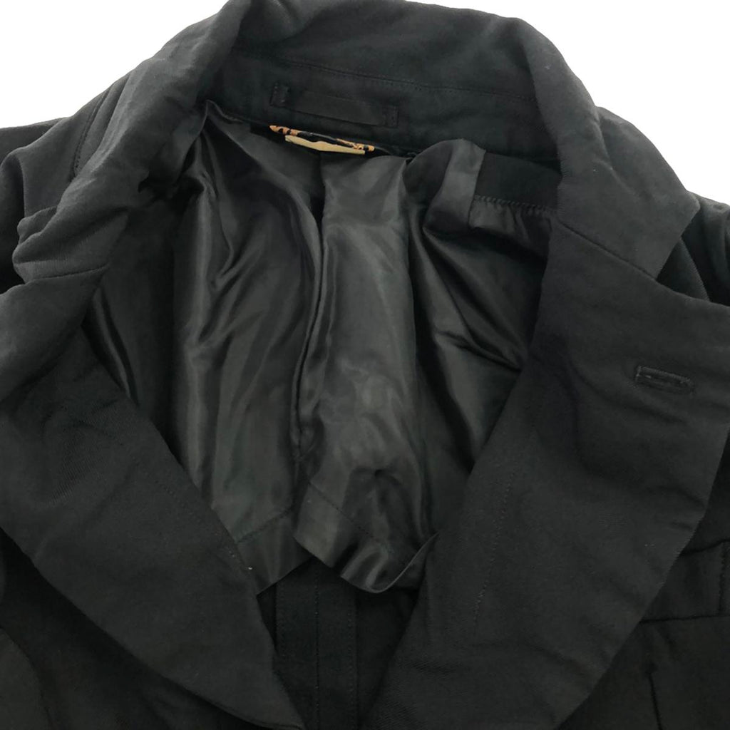 BLACK COMME des GARCONS / ブラックコムデギャルソン | 2009AW | ポリエステル 製品染め 変形 シングルブレスト ジャケット | XS | ブラック | レディース