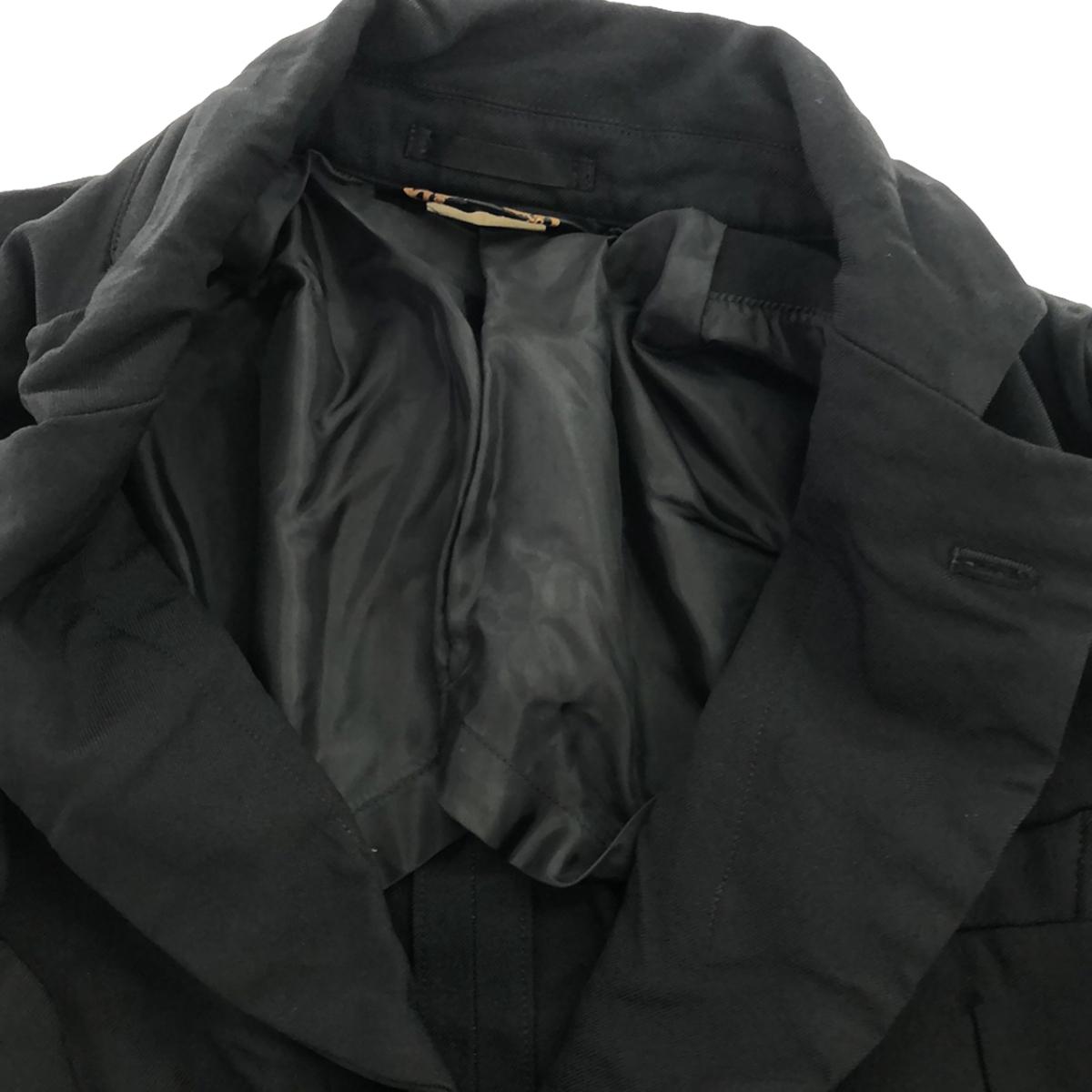 BLACK COMME des GARCONS / ブラックコムデギャルソン | 2009AW | ポリエステル 製品染め 変形 シングルブレスト ジャケット | XS | ブラック | レディース