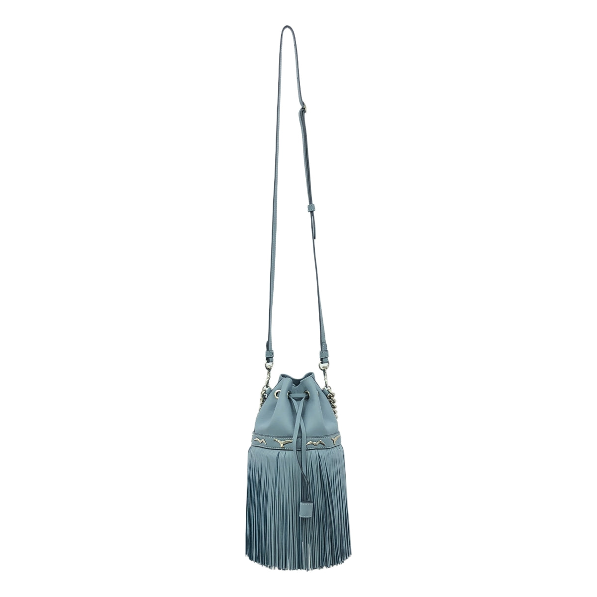 【美品】  J&M DAVIDSON / ジェイアンドエムデヴィッドソン | FRINGE CARNIVAL / カーニバル 2way レザー スタッズ フリンジ チェーンハンドル ショルダーバッグ | ブルー | レディース