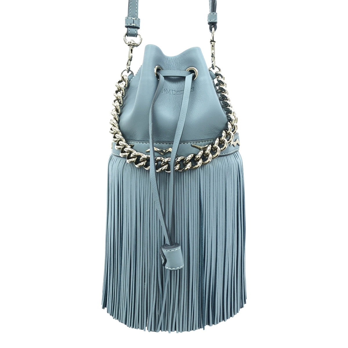 【美品】  J&M DAVIDSON / ジェイアンドエムデヴィッドソン | FRINGE CARNIVAL / カーニバル 2way レザー スタッズ フリンジ チェーンハンドル ショルダーバッグ | ブルー | レディース