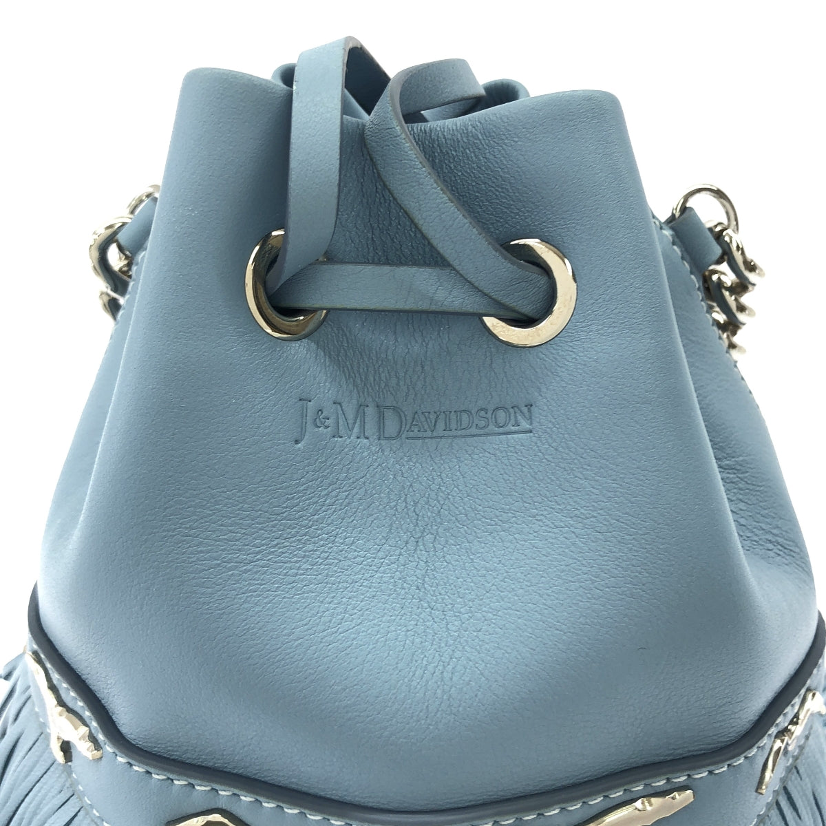 【美品】  J&M DAVIDSON / ジェイアンドエムデヴィッドソン | FRINGE CARNIVAL / カーニバル 2way レザー スタッズ フリンジ チェーンハンドル ショルダーバッグ | ブルー | レディース