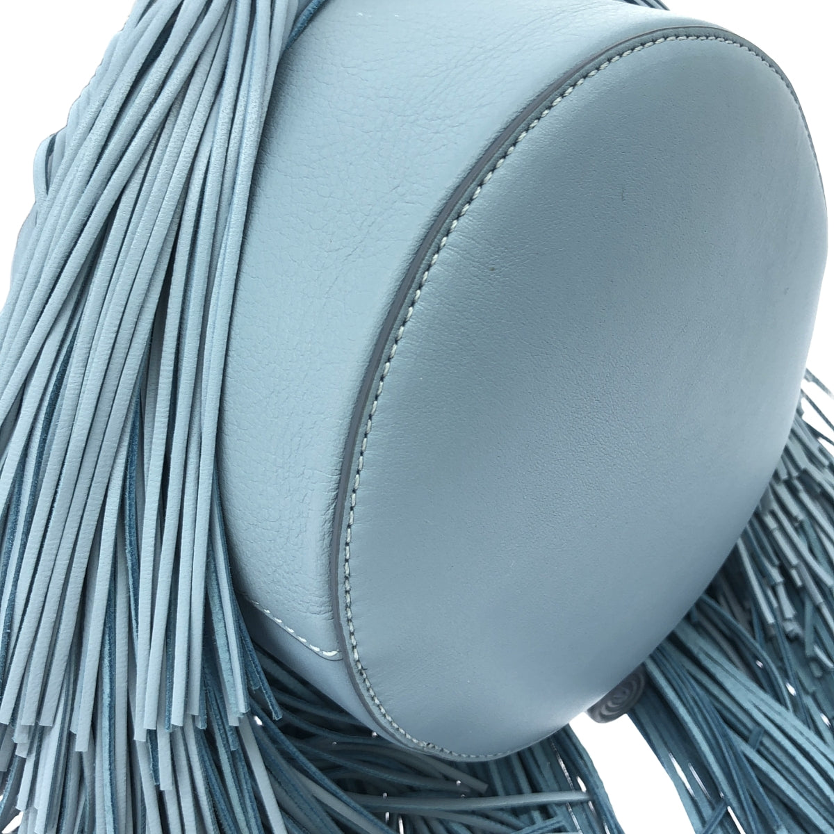 【美品】  J&M DAVIDSON / ジェイアンドエムデヴィッドソン | FRINGE CARNIVAL / カーニバル 2way レザー スタッズ フリンジ チェーンハンドル ショルダーバッグ | ブルー | レディース