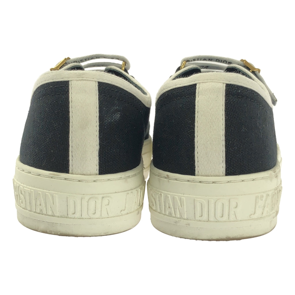 【美品】  Christian Dior / クリスチャンディオール | Walk'n'Dior ウォーキンディオール コットンキャンバス スニーカー | 38 | ブラック / ホワイト | レディース