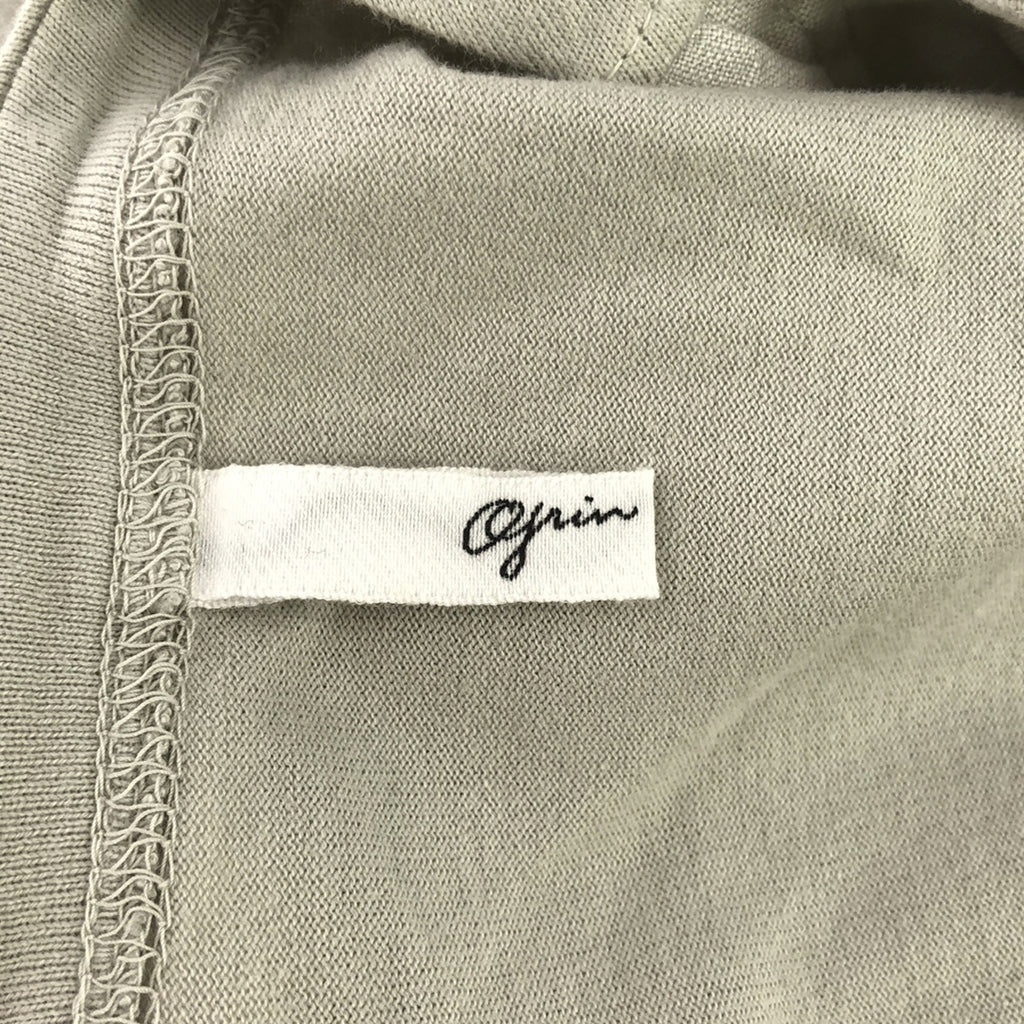 grin / グリン | リネンコットン切替 ウエストギャザー ロングカーディガン ガウンコート | グレー | レディース