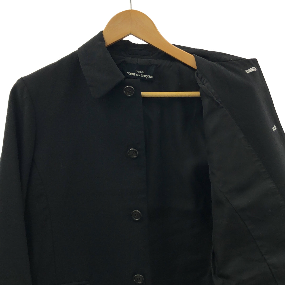 COMME des GARÇONS | 經編布料公元 1998 年 |羊毛雙色外套 | L 號 |女性的