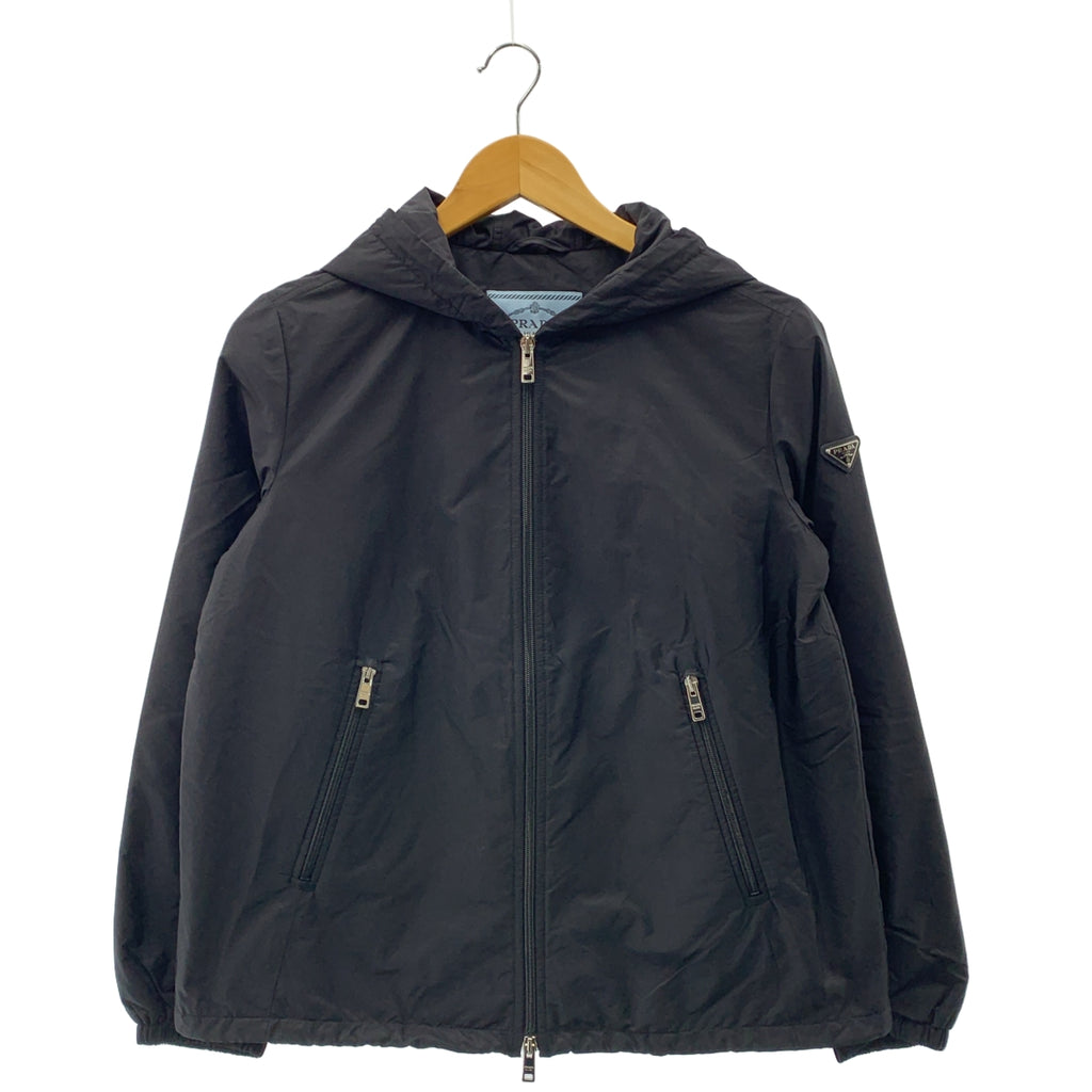 PRADA / プラダ | 2018 | 三角ロゴ フーテッド ナイロン 中綿 ジャケット | 40 | レディース