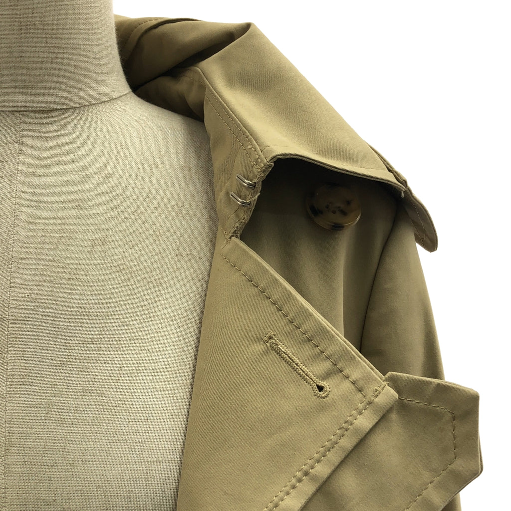 JUNYA WATANABE COMME des GARCONS / ジュンヤワタナベ | 2006SS | 変形 ねじれカラー ベルテッド トレンチコート / 総柄裏地 | S | ベージュ | レディース