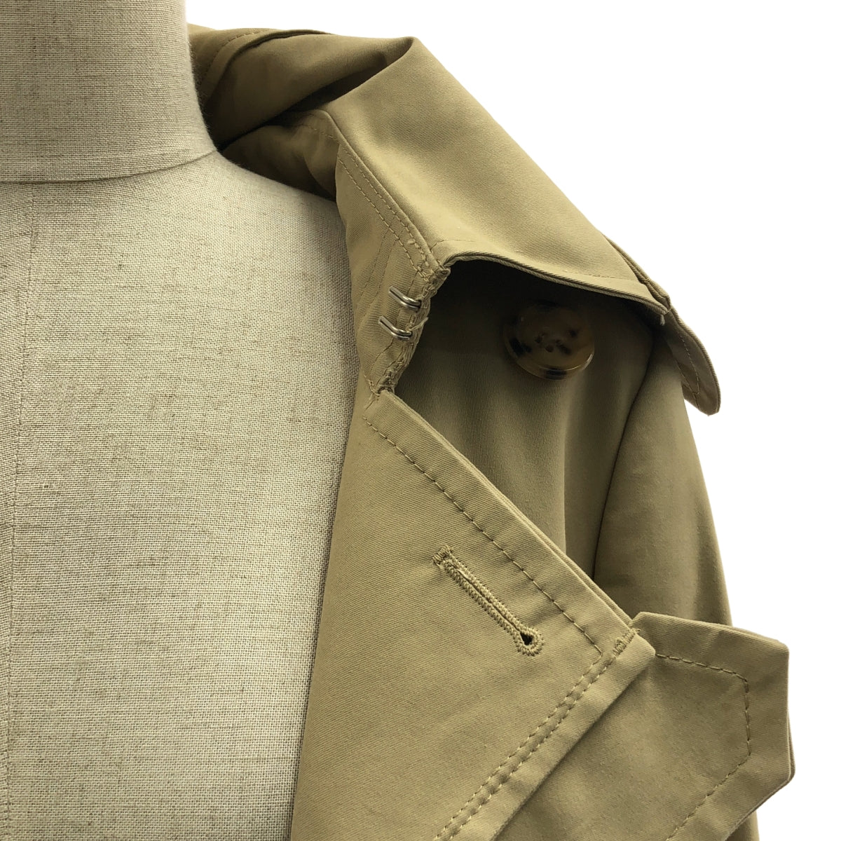 JUNYA WATANABE COMME des GARCONS / ジュンヤワタナベ | 2006SS | 変形 ねじれカラー ベルテッド トレンチコート / 総柄裏地 | S | ベージュ | レディース