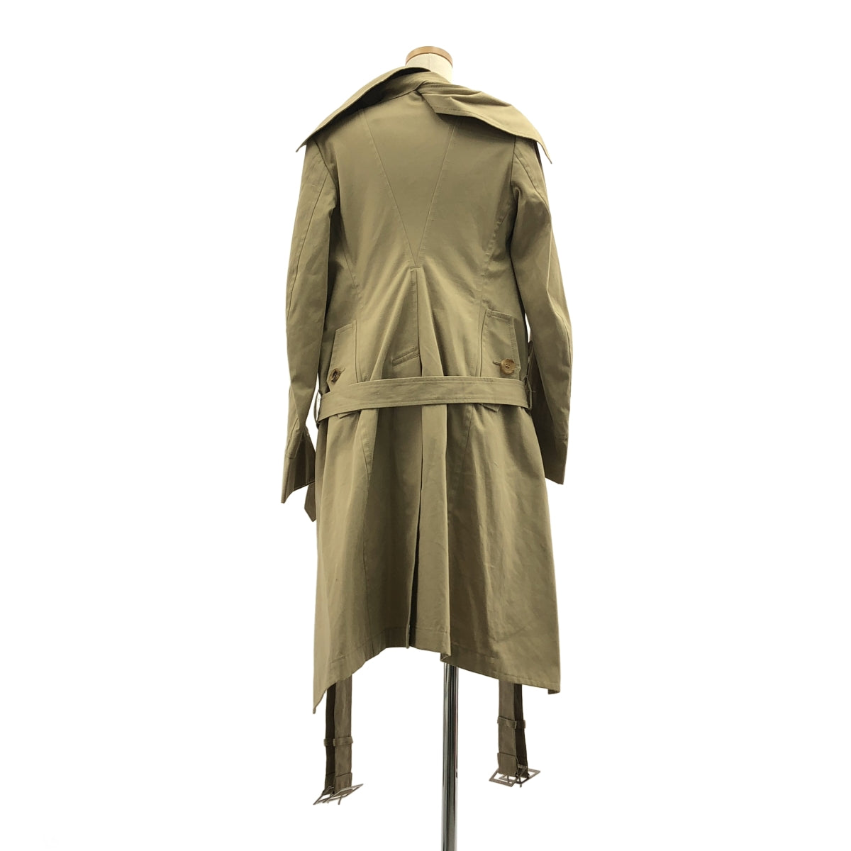 JUNYA WATANABE COMME des GARCONS / ジュンヤワタナベ | 2006SS | 変形 ねじれカラー ベルテッド トレンチコート / 総柄裏地 | S | ベージュ | レディース