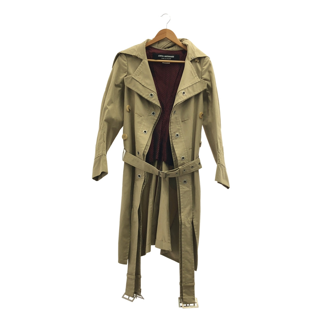 JUNYA WATANABE COMME des GARCONS / ジュンヤワタナベ | 2006SS | 変形 ねじれカラー ベルテッド トレンチコート / 総柄裏地 | S | ベージュ | レディース