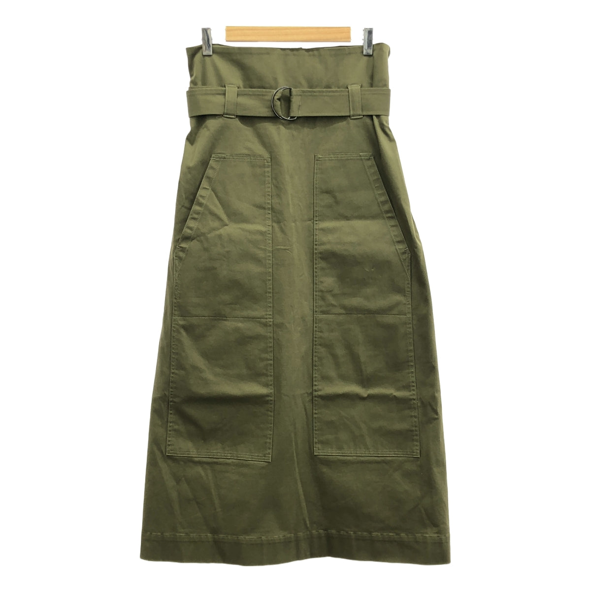 nicholson&nicholson / ニコルソンアンドニコルソン | Bshop 別注 コットン ベルテッド スカート | 38 | カーキ | レディース