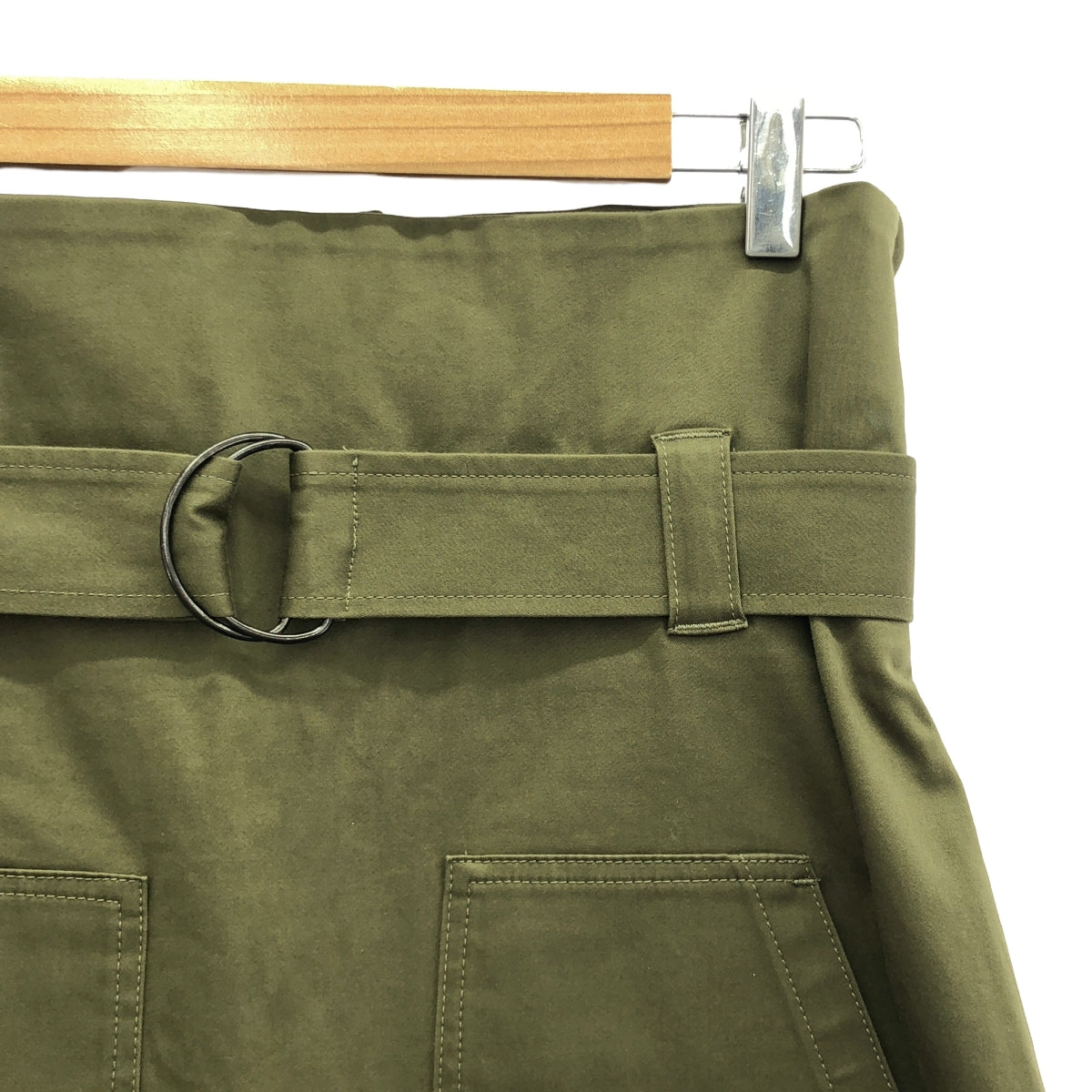 nicholson&nicholson / ニコルソンアンドニコルソン | Bshop 別注 コットン ベルテッド スカート | 38 | カーキ | レディース