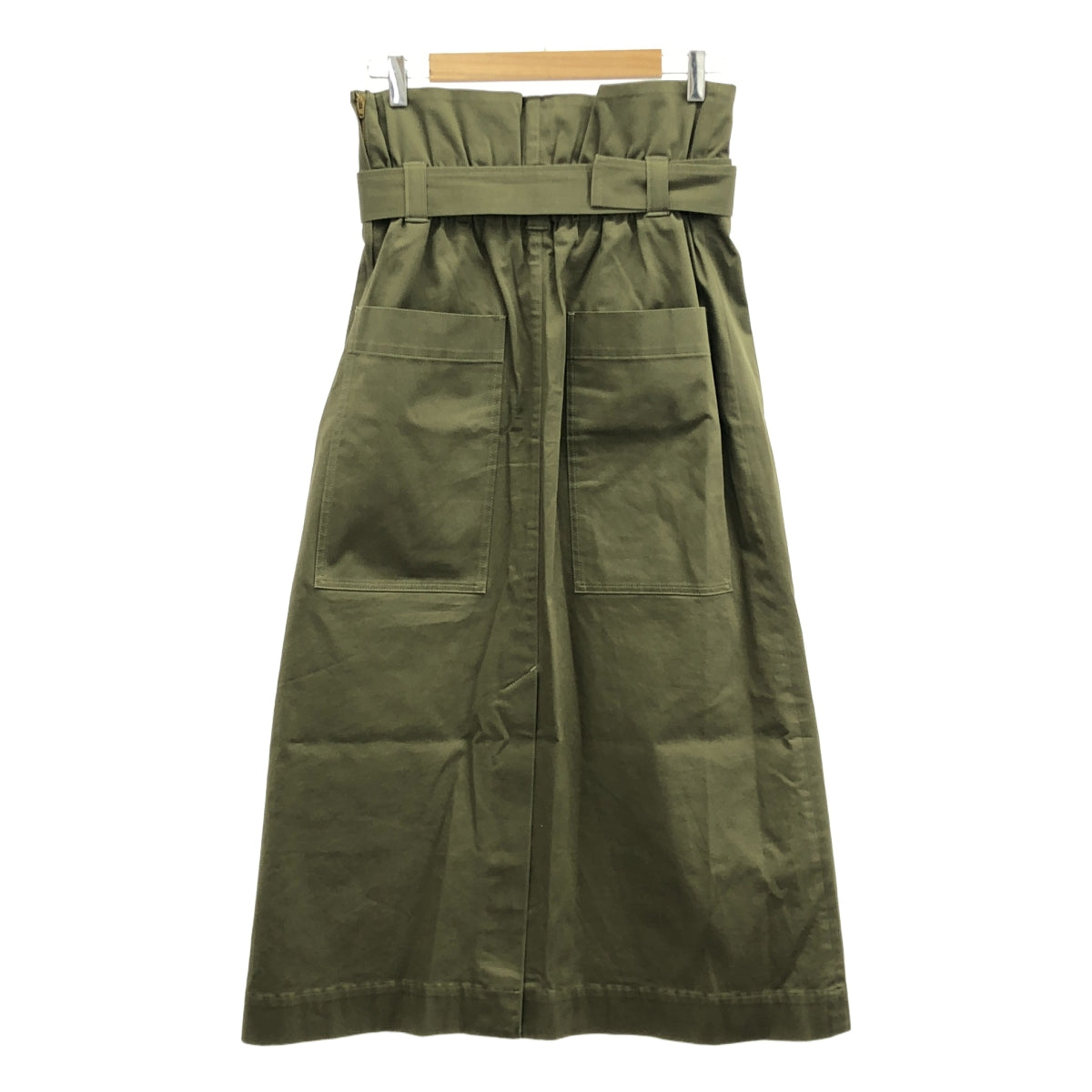 nicholson&nicholson / ニコルソンアンドニコルソン | Bshop 別注 コットン ベルテッド スカート | 38 | カーキ | レディース