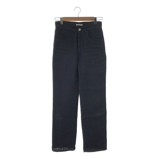 AURALEE | 2020SS | LINEN DOUBLE FACE 5P PANTS | 0 | Dark Navy | Women's