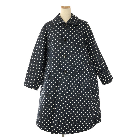 COMME des GARCONS COMME des GARCONS | Quilted lining, dot pattern, round collar, double breasted coat | XS | Navy/White | Women's