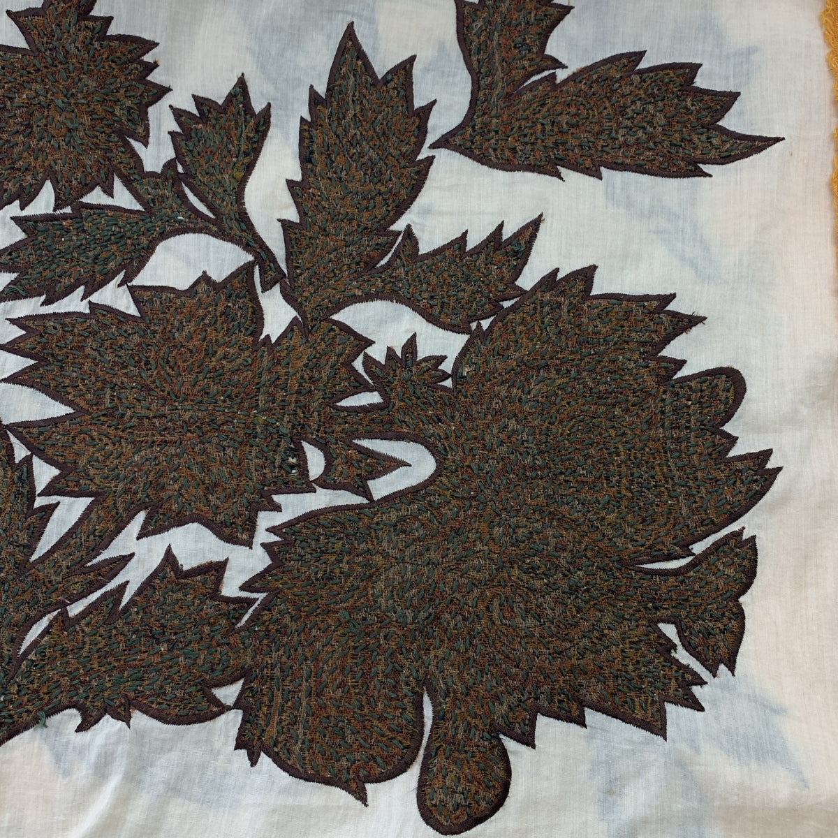 DRIES VAN NOTEN / ドリスヴァンノッテン | ビジュー装飾 エンブロイダリー フリンジ 大判 ストール |