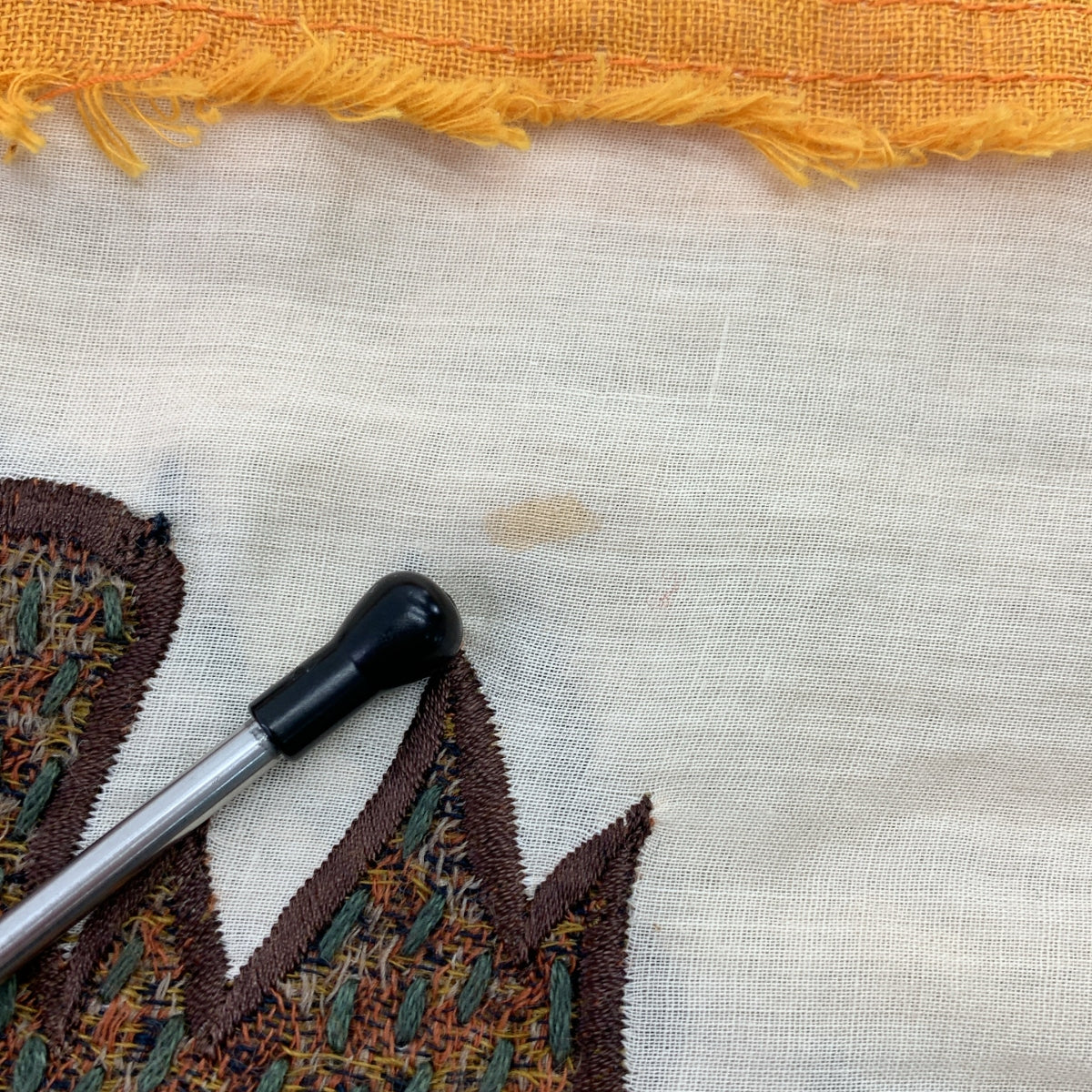 DRIES VAN NOTEN / ドリスヴァンノッテン | ビジュー装飾 エンブロイダリー フリンジ 大判 ストール |