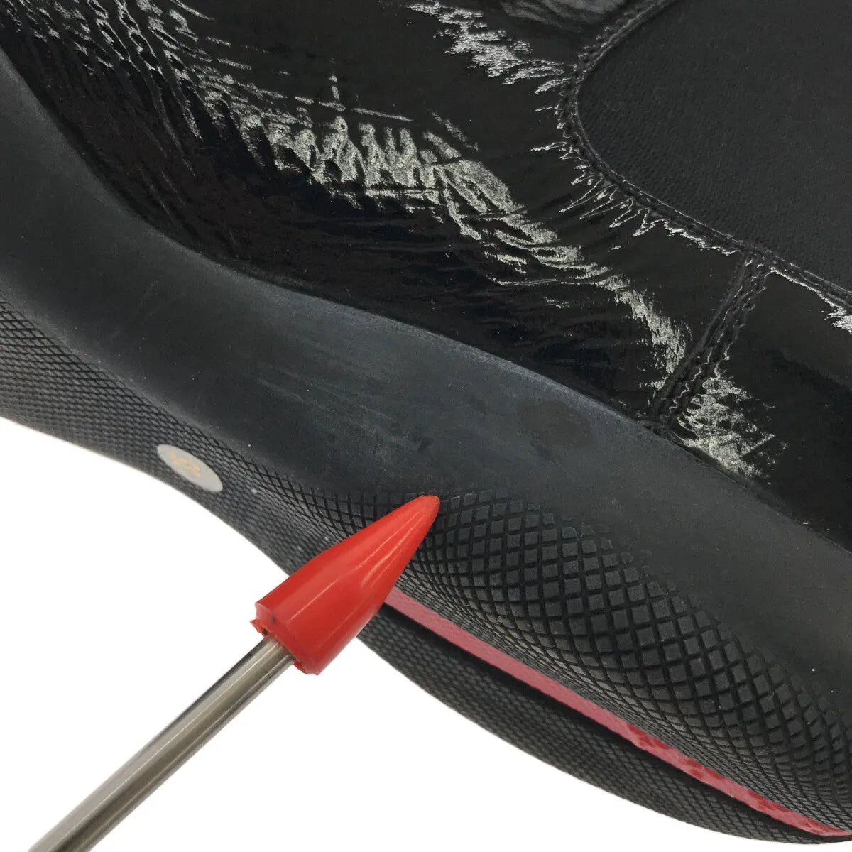 普拉達運動 |漆皮側邊短靴 |尺寸 35 |黑色 |女性的