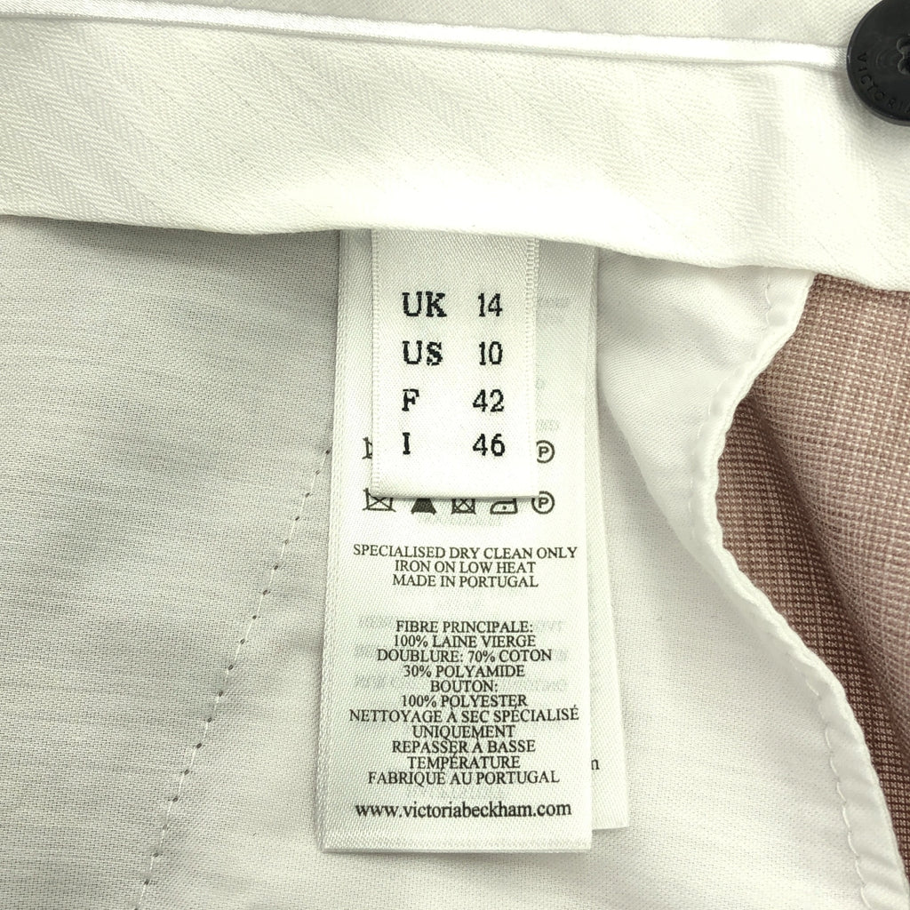 維多利亞貝克漢 |羊毛休閒褲 |英國14 |粉紅 |女性的