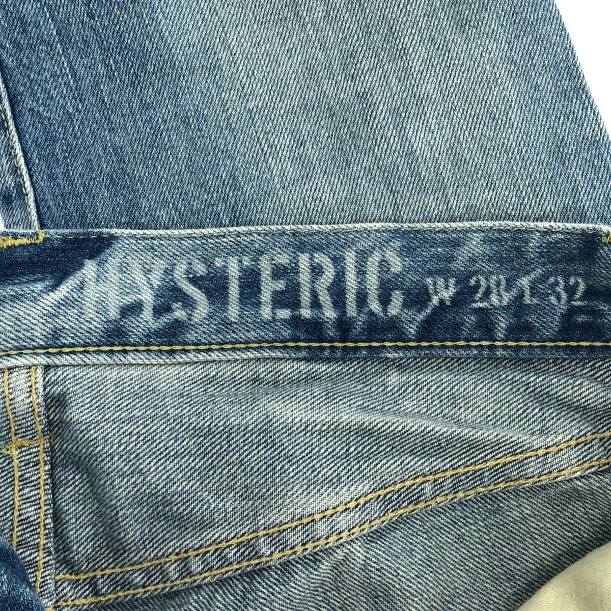 HYSTERIC GLAMOUR / ヒステリックグラマー | ダメージ加工 スタッズ パッチワーク セルビッチ デニムパンツ | 28 | インディゴ | メンズ