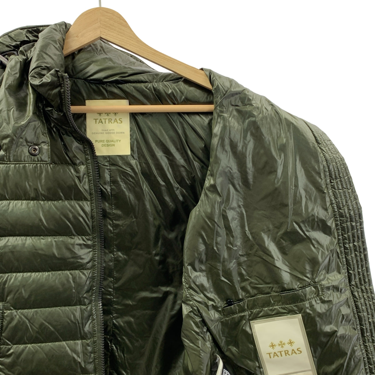 TATRAS / タトラス | ナイロン フーデット ダウンベスト | 2 | カーキ | レディース
