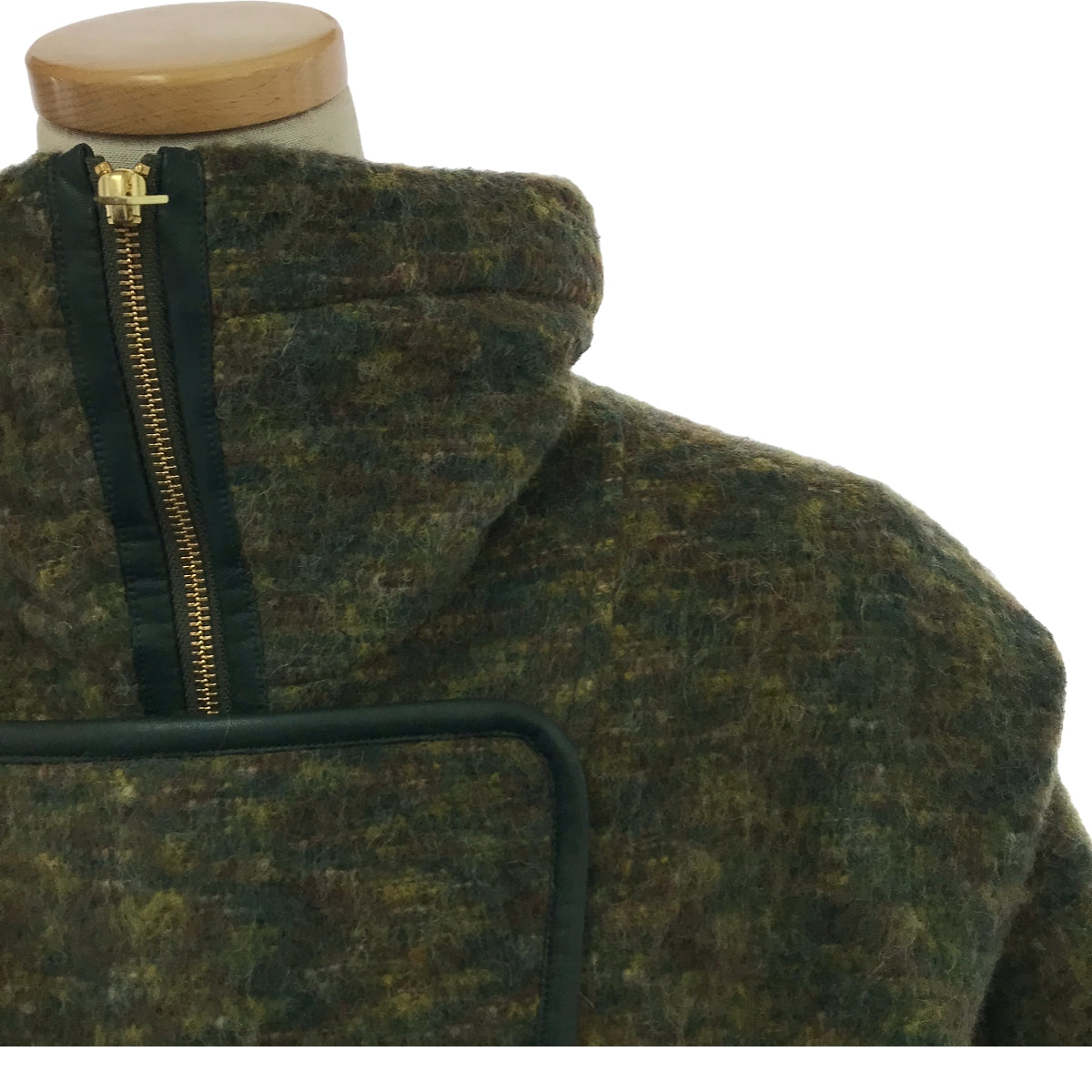 【미품】 Mame Kurogouchi / 마메쿠로고우치 | Alpaca Blend Shaggy Wool Blouson / 알파카 샤기 블루존 재킷 | 1 | 녹색 | 여성