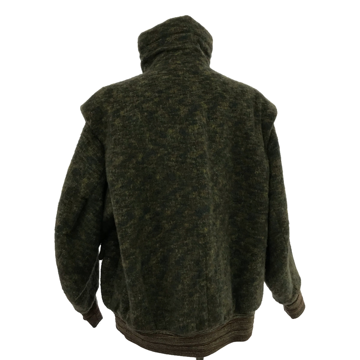 【미품】 Mame Kurogouchi / 마메쿠로고우치 | Alpaca Blend Shaggy Wool Blouson / 알파카 샤기 블루존 재킷 | 1 | 녹색 | 여성
