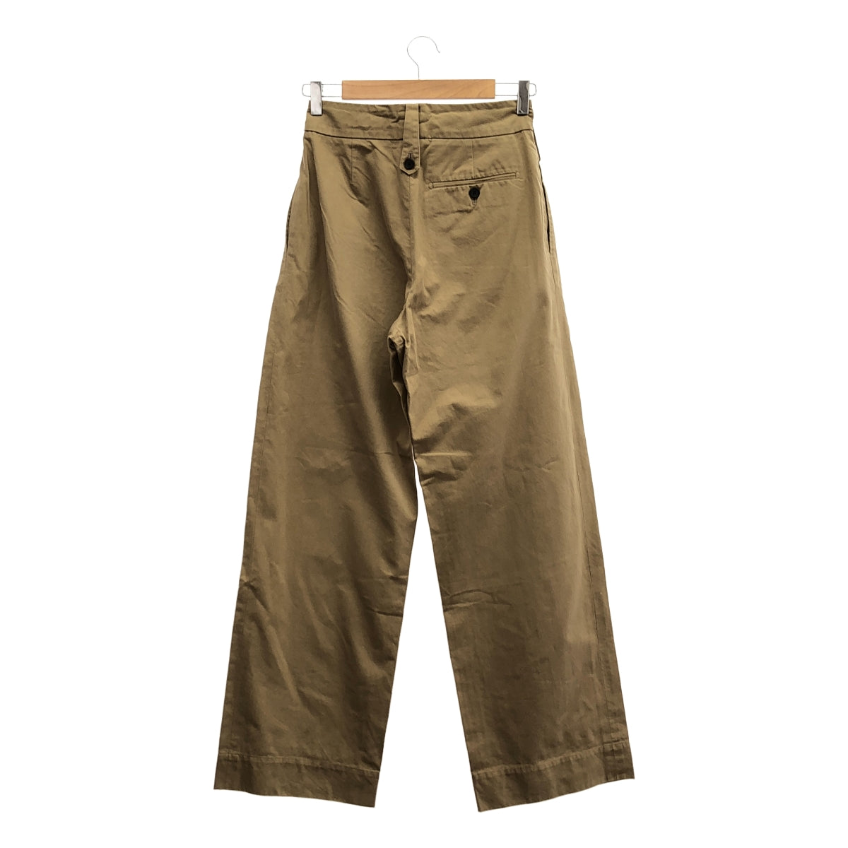 MARGARET HOWELL / マーガレットハウエル | コットン 2タック ワイドパンツ | 1 | ベージュ | レディース