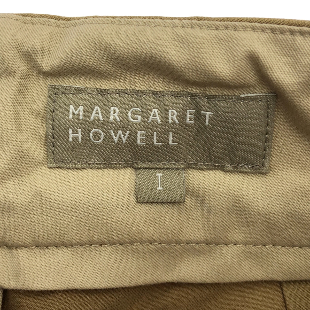 MARGARET HOWELL / 마가렛 하웰 | 코튼 2 택 와이드 팬츠 | 1 | 베이지 | 여성