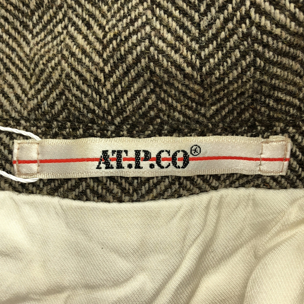 AT.P.CO / Atipico | 羊毛粗花呢人字紋肘部貼片修身夾克 | 尺寸 44 | 男款