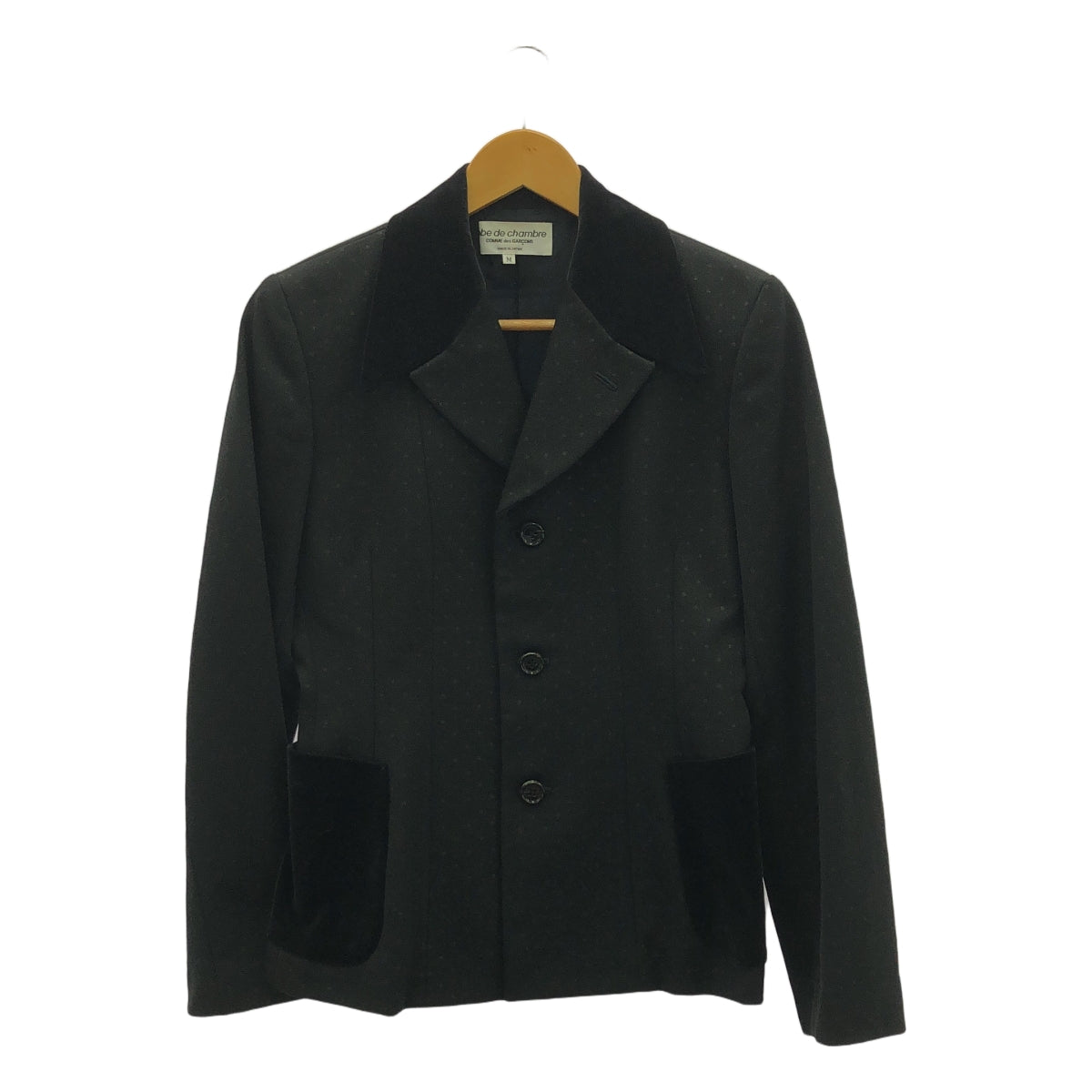COMME des GARCONS | 睡袍2000 秋冬 |圓點絲絨單排扣外套/全襯裡 |中號 |女性的