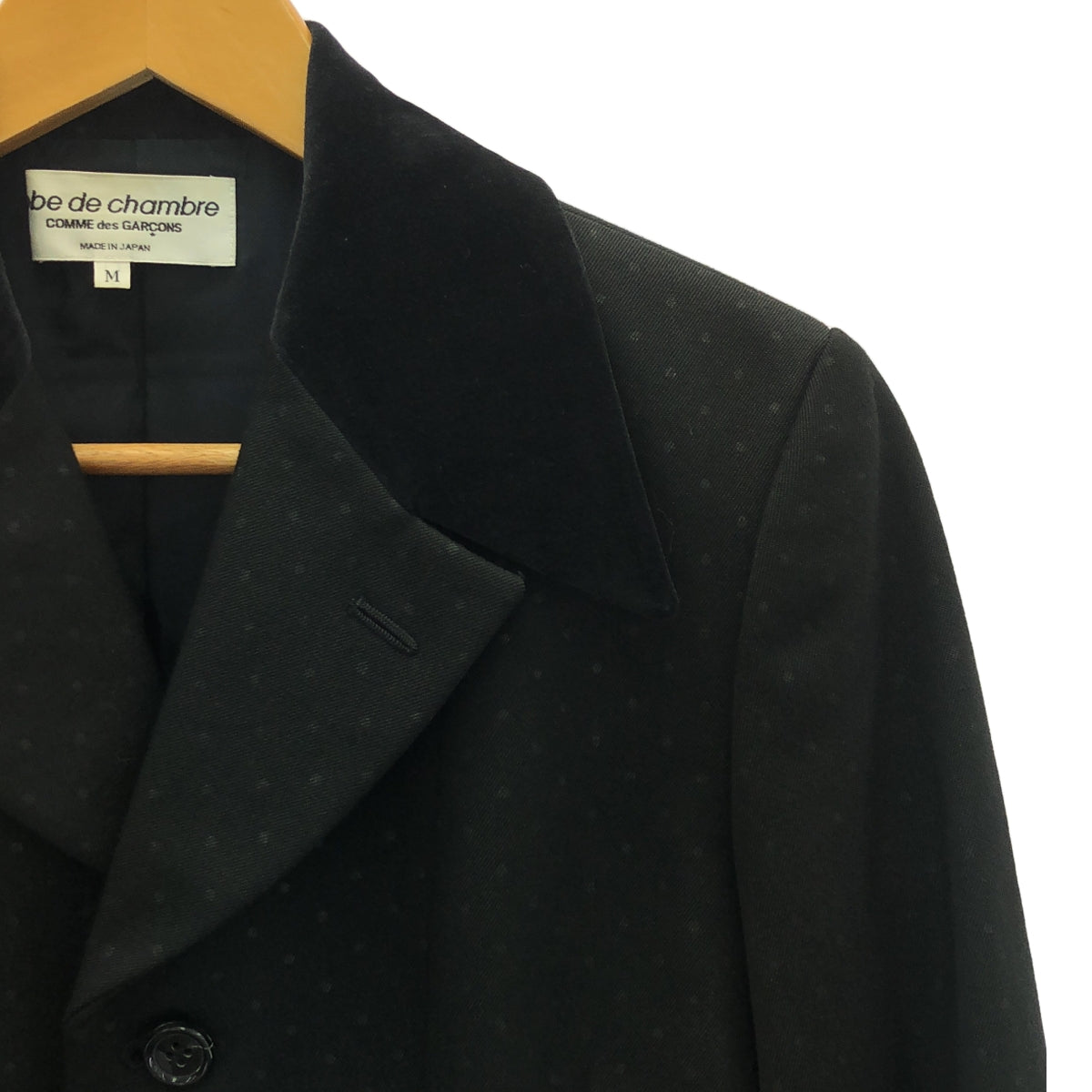 COMME des GARCONS | 睡袍2000 秋冬 |圓點絲絨單排扣外套/全襯裡 |中號 |女性的