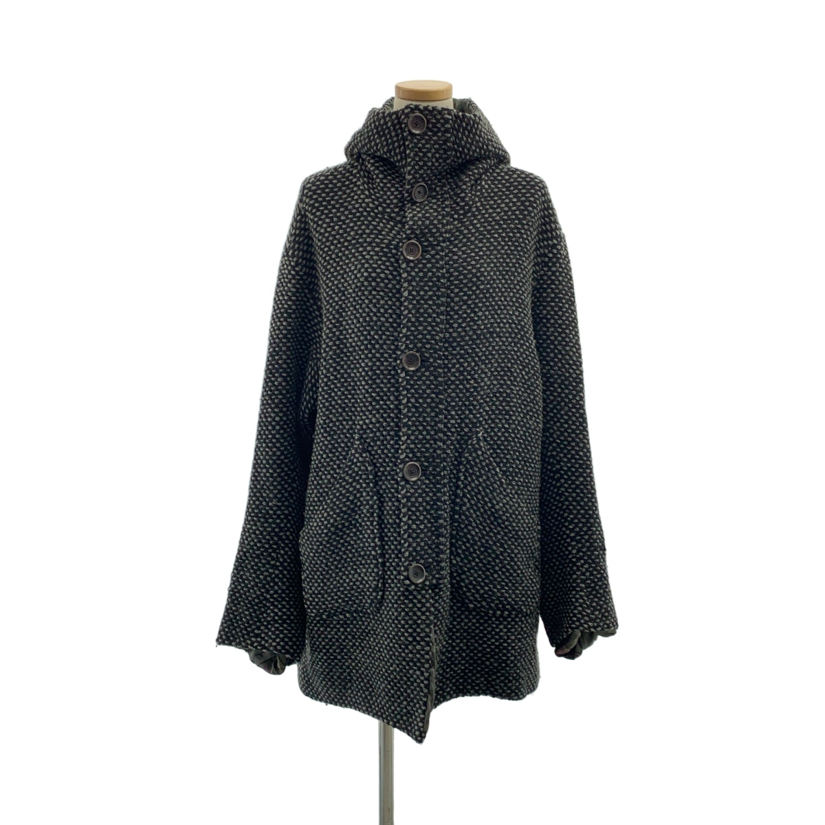 GEOFFREY B.SMALL / 제프리 B스몰 | wool tweed coat hoodie / 울 트위드 오버코트 후디 / 총무늬 안감 |