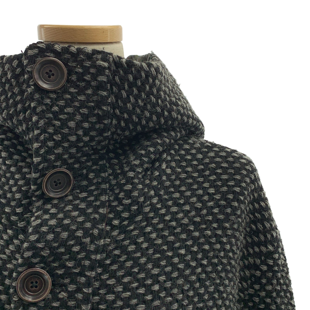 GEOFFREY B.SMALL / ジェフリーBスモール | wool tweed coat hoodie / ウール ツイード オーバーコート フーディ / 総柄裏地 |