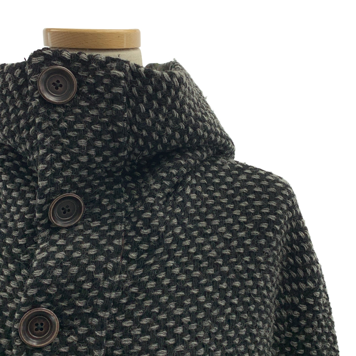 GEOFFREY B.SMALL / 제프리 B스몰 | wool tweed coat hoodie / 울 트위드 오버코트 후디 / 총무늬 안감 |