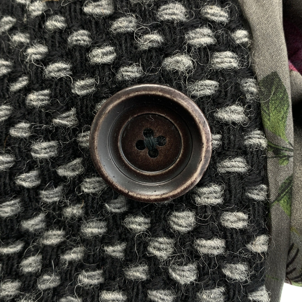 GEOFFREY B.SMALL / ジェフリーBスモール | wool tweed coat hoodie / ウール ツイード オーバーコート フーディ / 総柄裏地 |