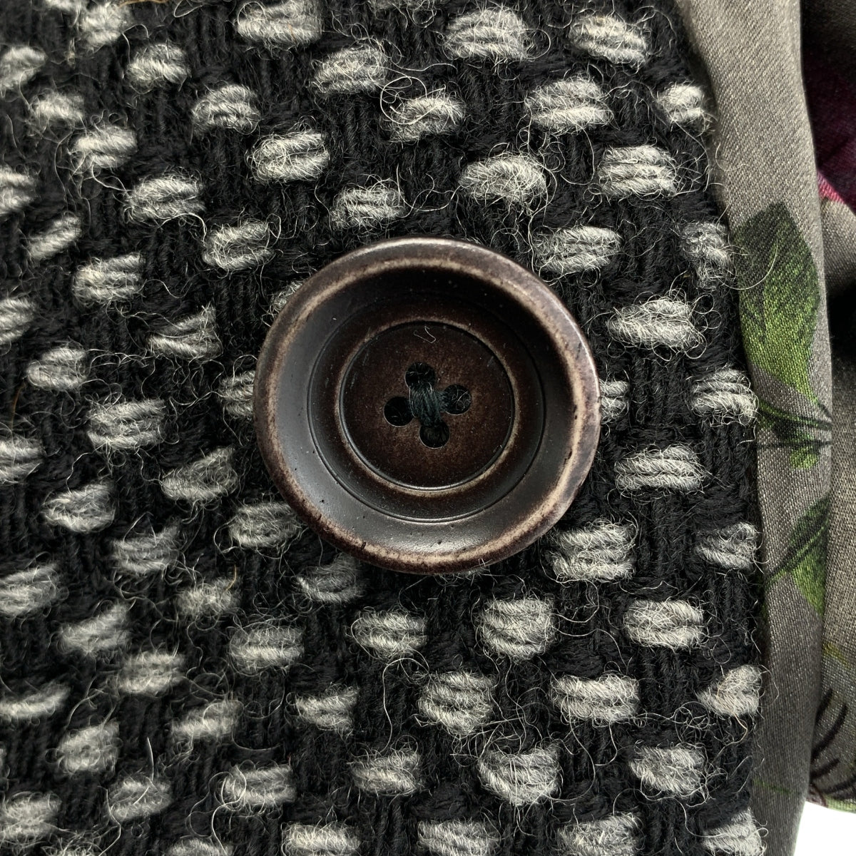 GEOFFREY B.SMALL / ジェフリーBスモール | wool tweed coat hoodie / ウール ツイード オーバーコート フーディ / 総柄裏地 |