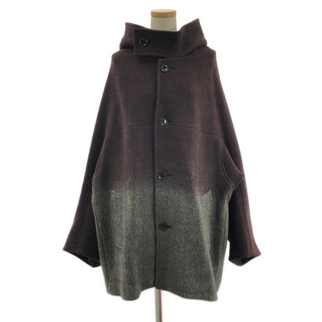 Y's / ワイズヨウジヤマモト | 2020AW | ウール ヘリンボーン オーバーシルエット コート フーディ / 総裏地 | 2 | レディース