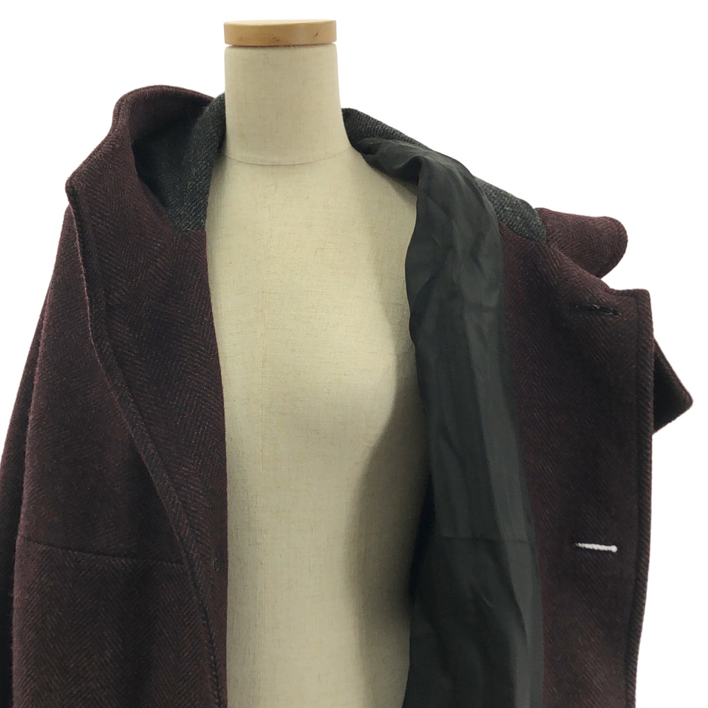 Y's / ワイズヨウジヤマモト | 2020AW | ウール ヘリンボーン オーバーシルエット コート フーディ / 総裏地 | 2 | レディース