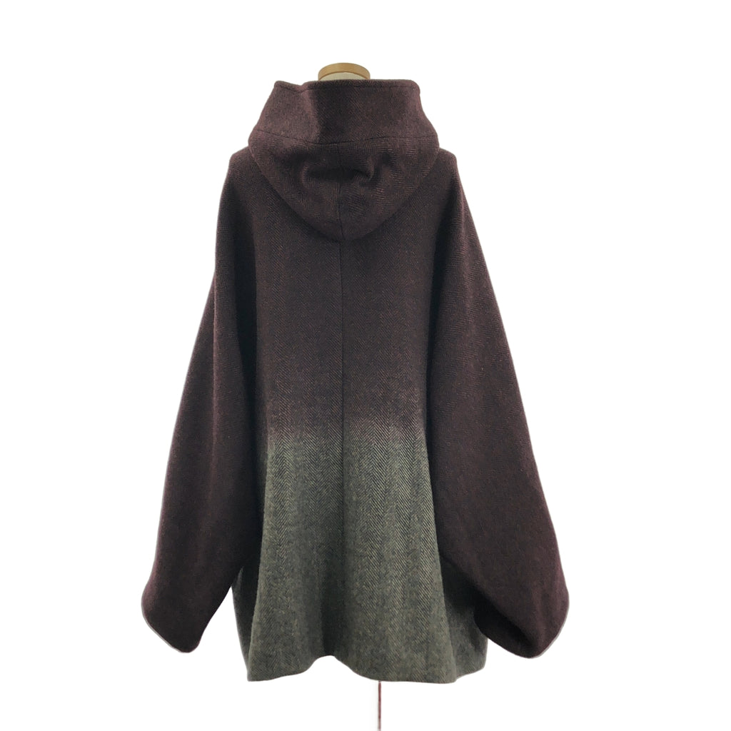 Y's / ワイズヨウジヤマモト | 2020AW | ウール ヘリンボーン オーバーシルエット コート フーディ / 総裏地 | 2 | レディース