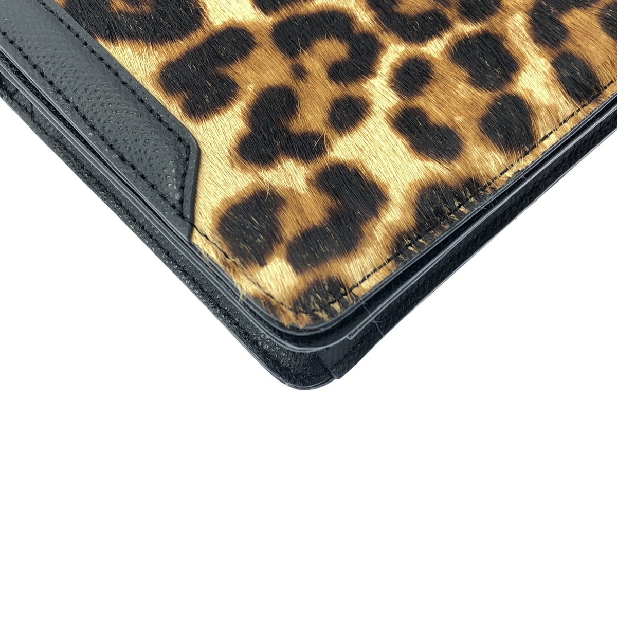 Lauren Ralph Lauren / ローレンラルフローレン | レオパード ハラコ レザー チェーンバッグ | ブラック / ブラウン / ゴールド | レディース