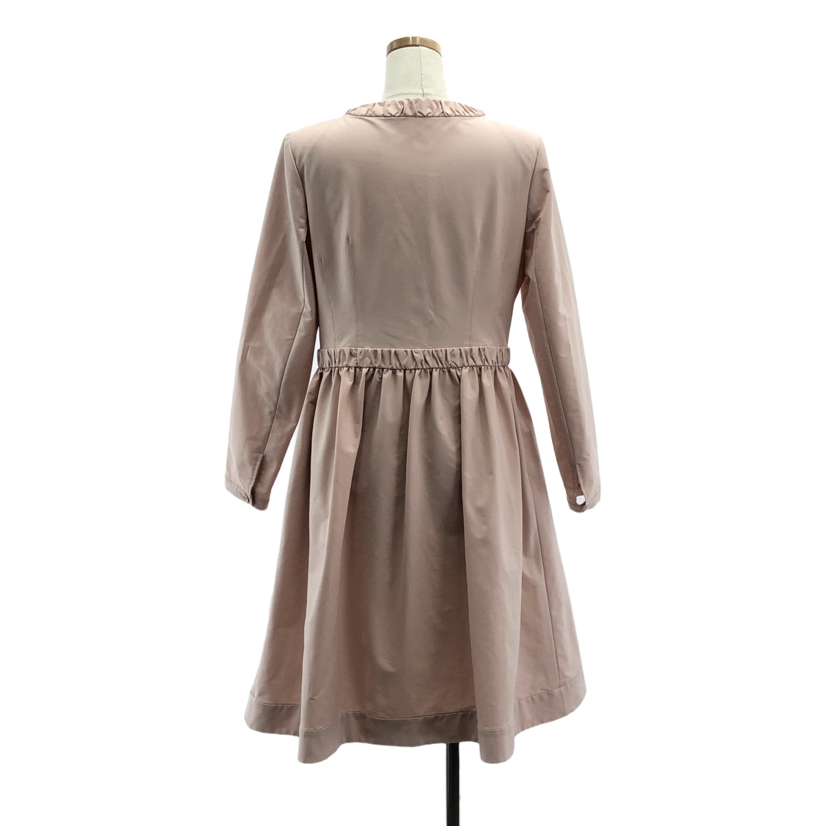 Rene / ルネ | ノーカラー ギャザー プリマ コート | 36 | ピンク