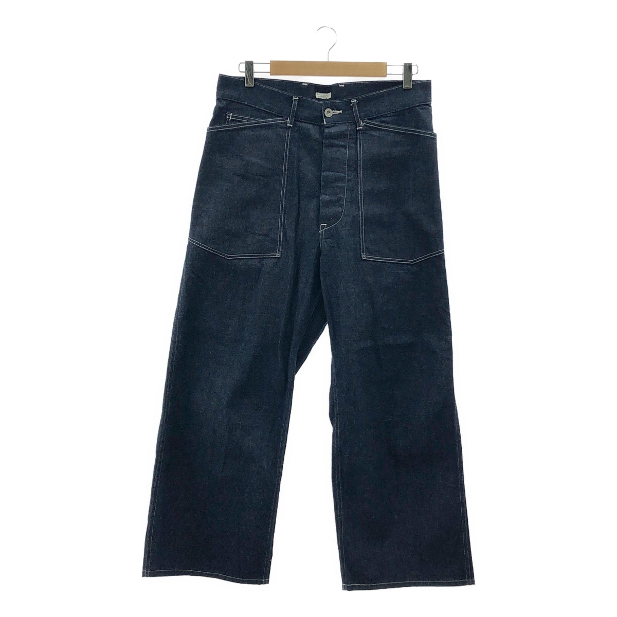 【미품】 PHIGVEL / 피그벨 | 2023SS~ | MIL DENIM FATIGUE TROUSERS 밀 데님 파티그 트라우저즈 팬츠 | 34 | 인디고 | 남성