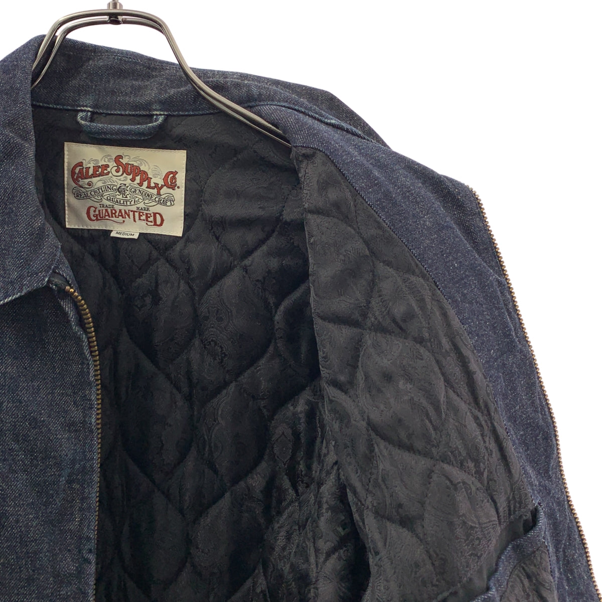 CALEE / 캐리 | 데님 지퍼 퀼팅 재킷 | M | 남성