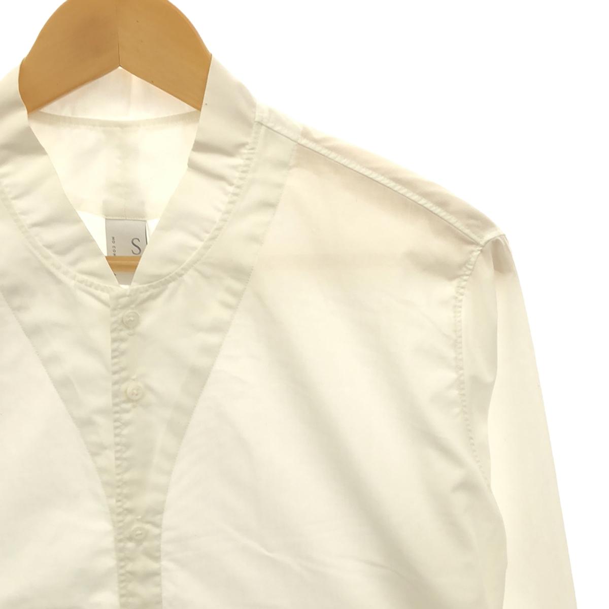 NO CONTROL AIR | TC Melange Batiste Rib-Like Collar Wide Shirt | S | Men's