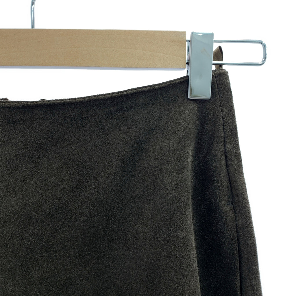 MADISON BLUE / 매디슨 블루 | FLARE SK VELOUR SPLIT 스웨이드 가죽 플레어 스커트 | S |