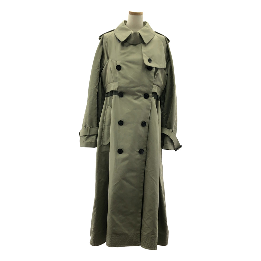 【미품】 sacai / 사카이 | 2022AW | COTTON GAVARDINE COAT / 코튼 개버딘 롱 트렌치 코트 | 3 | 카키 시스템 | 여성