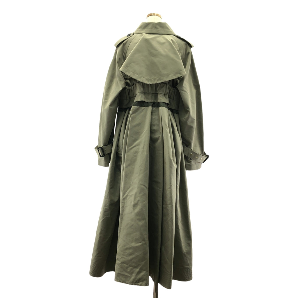 【미품】 sacai / 사카이 | 2022AW | COTTON GAVARDINE COAT / 코튼 개버딘 롱 트렌치 코트 | 3 | 카키 시스템 | 여성