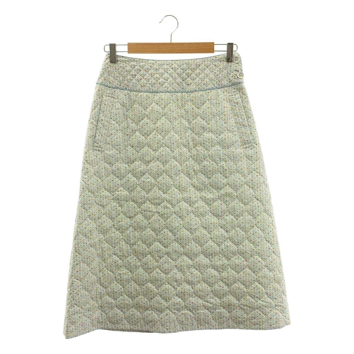 【미품】 mina perhonen / 미나펠호넨 | 2023AW | forest wave 포레스트 웨이브 퀼팅 스커트 | 36 | light beige | 여성