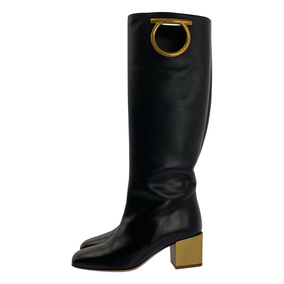 Salvatore Ferragamo / サルヴァトーレフェラガモ | Avio / レザー ガンチーニ ロングブーツ | 5D | レディース